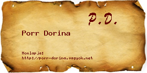 Porr Dorina névjegykártya
